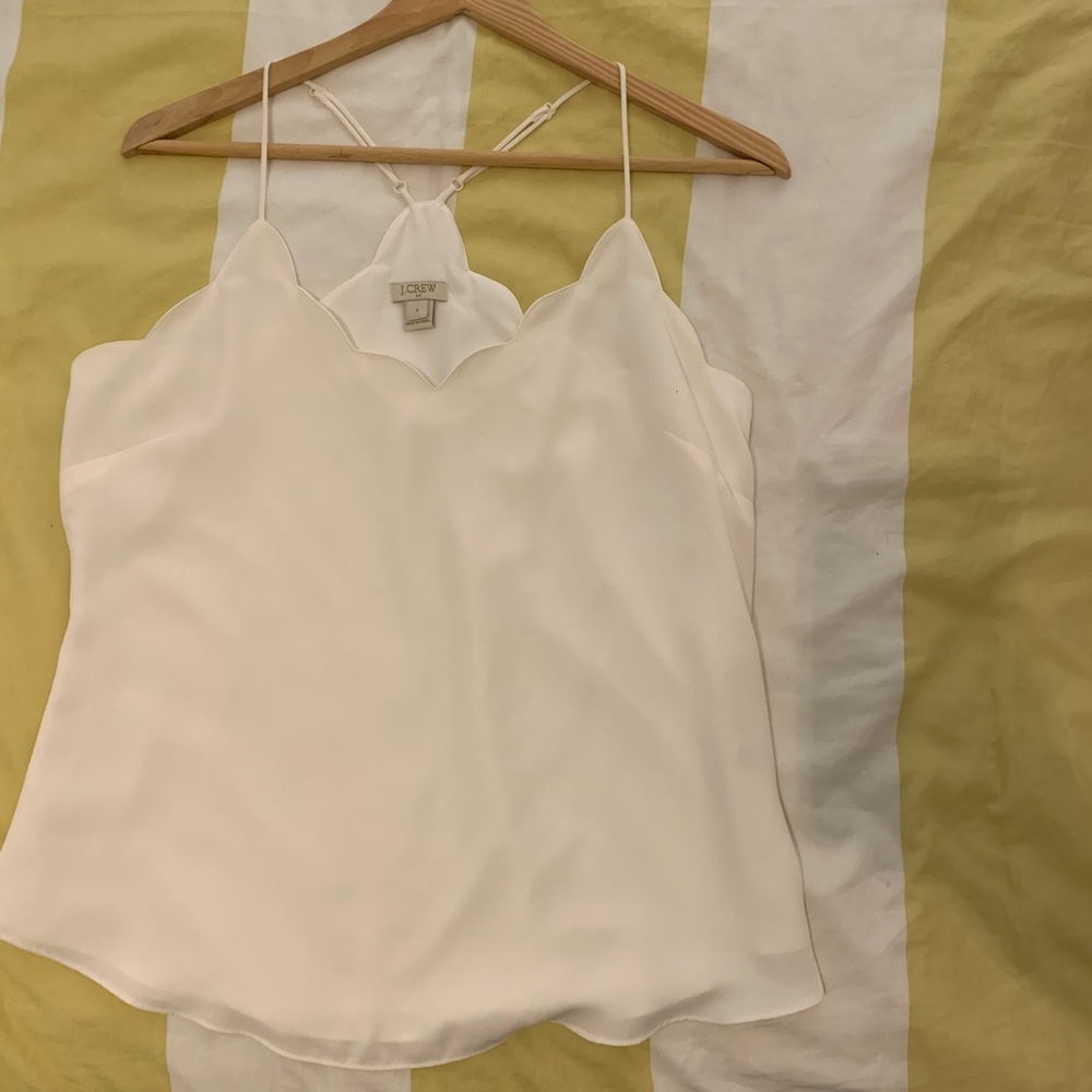 Cream scalloped cami top with racer back
